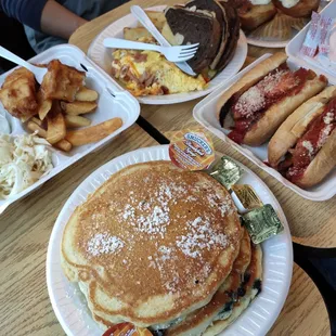 a table full of food