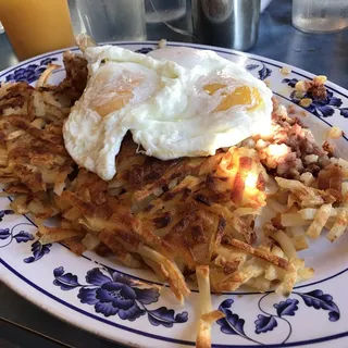 Corned Beef Hash and Eggs Breakfast