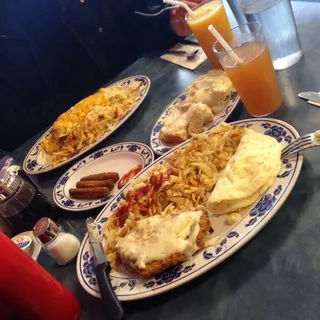 Chicken Fried Steak and Eggs Breakfast