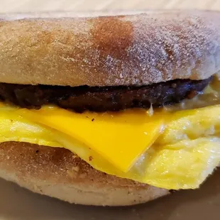 Sausage egg and cheese muffin