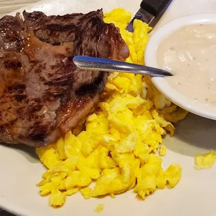 Steak and eggs