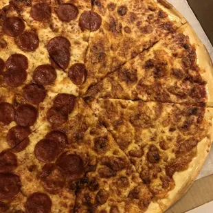 a pepperoni pizza