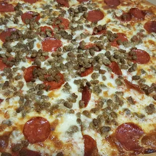 Pepperoni and Sausage Pizza. Not great.