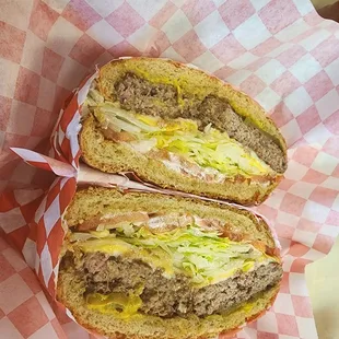 a cut in half sandwich