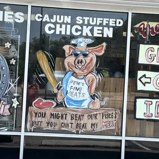 a pig with a baseball bat