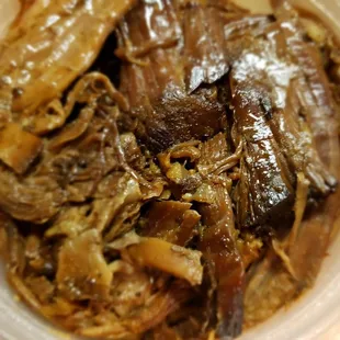 a bowl of pulled pork