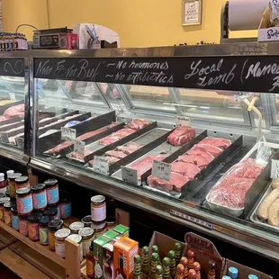 Meats are neatly displayed; it looked so sanitary and clean.