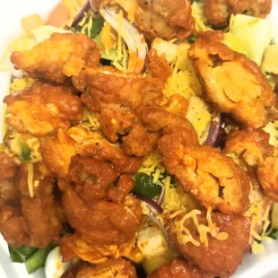 Buffalo chicken tender salad!
