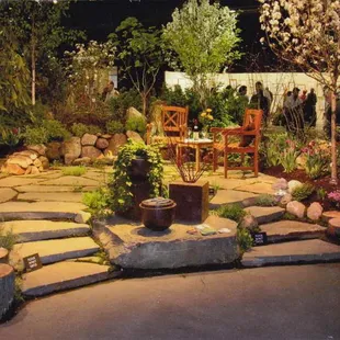 a garden setting