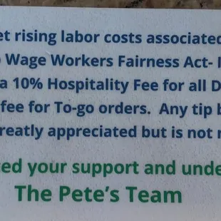 New luxury fees,&quot;inflation&quot;: 3 basic 18&quot; pizzas (2 mozzarella, 1 pepperoni) to go, came to a grand total of... $105!  For small crowds.