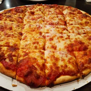 Half and half cheese and pepperoni pizza