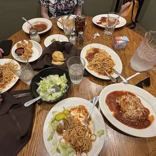 a table full of food