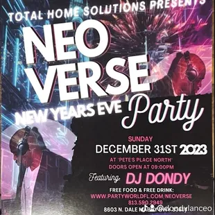 Our New Year&apos;s event at Pete&apos;s Place