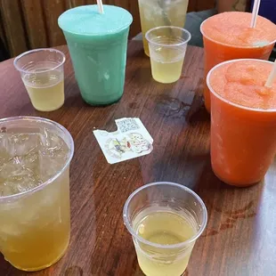 Long Island, blue and red hurricanes with a green tea shot.