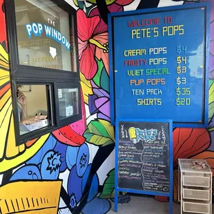 Menu board and ordering window