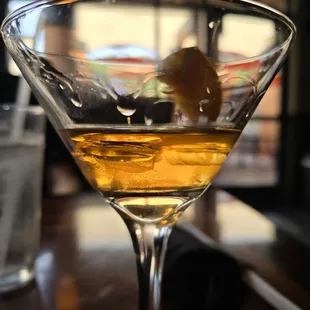 Size of my Martini stirred not shaken. It was warm