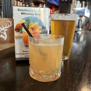Cranberry Orange Whiskey Sour drink special
