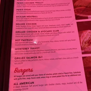 6.3.23 Menu Sandwich and Burgers