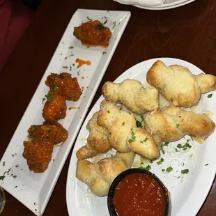 Happy hour wings and knots