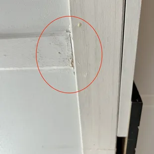 Damaged the adjacent trim on the ceiling as well.