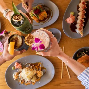 Cheer to great company.
New sushi menu and cocktail list