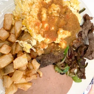 Fajitas and Egg Plate