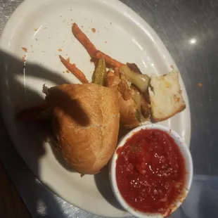 Italian sausage sandwiche with a side of SWEET POTATO FRIES!! The caps is for how yummy the fries were