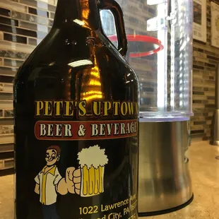 a man holding a beer