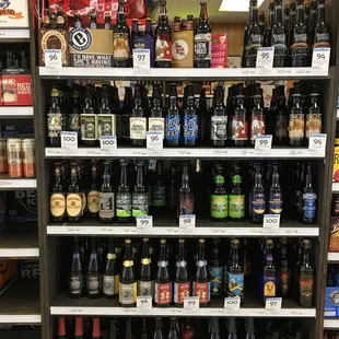shelves of beer