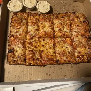 Square with Cheese Pizza with Petey's special flavored crust