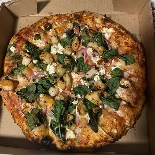 The Greek pizza with Cajun flavored crust