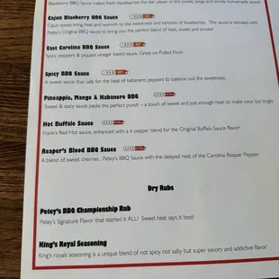 menu