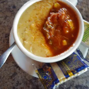 Half and half soup.