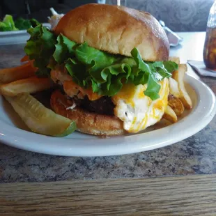 This was a special but burger topped with crab dip. Loved it.