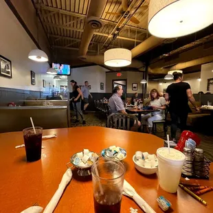 a table with utensils on it