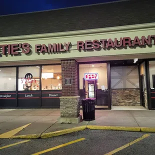 the front of the restaurant