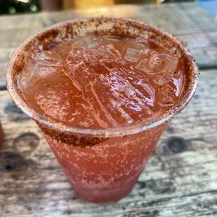 Michelada with Pacifico (they even give you the leftover Pacifico in the bottle!)