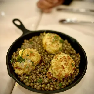 Scallops, seared with curry crust