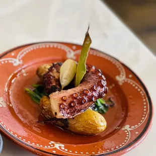 Octopus roasted in olive oil
