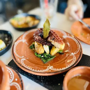 Octopus oven roasted in olive oil