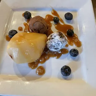 Poached Pear With truffles