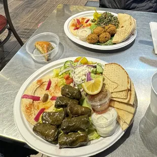 Dolmades Delight and Falafel Vegetarian Plate