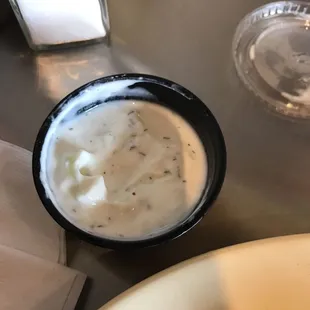 Tzatziki made with real yogurt and not with sour cream and other stuff!!