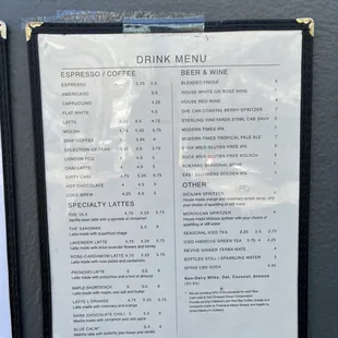menu