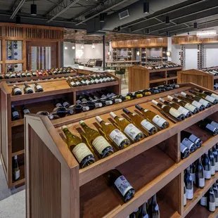 the wine selection in the tasting room