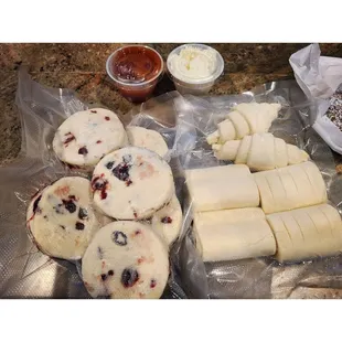 Frozen scones and croissants