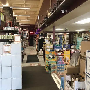 the inside of a wine store
