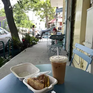 quiche and viet iced coffee
