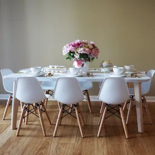 Kids Tea Party Set up using our Kids size Chairs and Table!