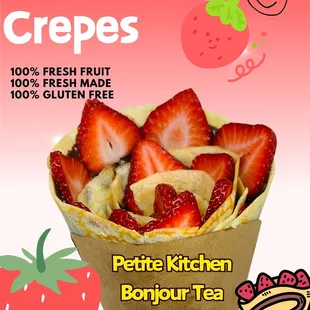 Best seller: Strawberry crepe.